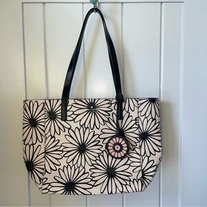 Kate Spade New York Rosa Daisy Tote Black White Designer